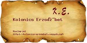 Kolonics Erzsébet névjegykártya